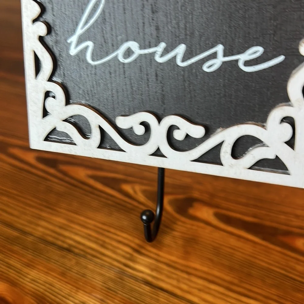 Bless This House Black & White Mini Hangar Hook- Perfect item to bundle and save